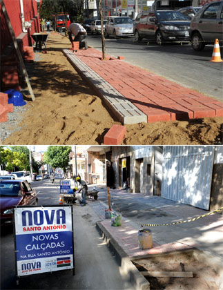 Portal de Not�cias PJF | Programa Nova Juiz de Fora � Obras de remodela��o de cal�adas seguem na Rua Santo Ant�nio  | SO - 8/7/2011